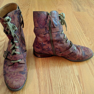 Anthropologie Latigo Floral Boots